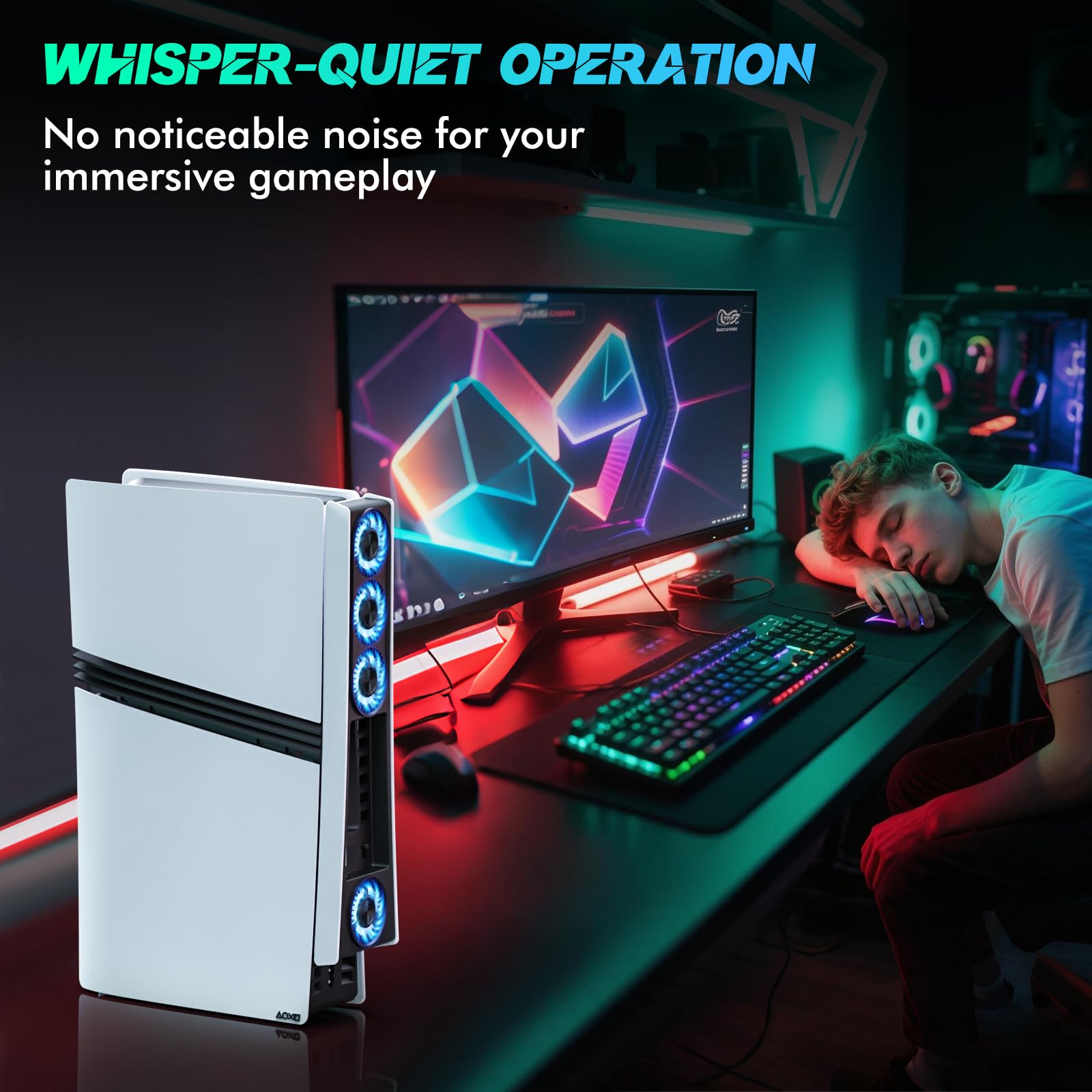PS5 Pro 4 ventole di raffreddamento, accessori PS5 Pro con USB 3.0, efficiente ventola di raffreddamento silenziosa con velocità regolabile, ventola di raffreddamento per PlayStation5 Pro a