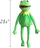 Vista 2 de Kermit - Marioneta de rana con barra de control y 50 calcomanías de kermit, juguete de peluche suave para niños y niñas, 24 pulgadas