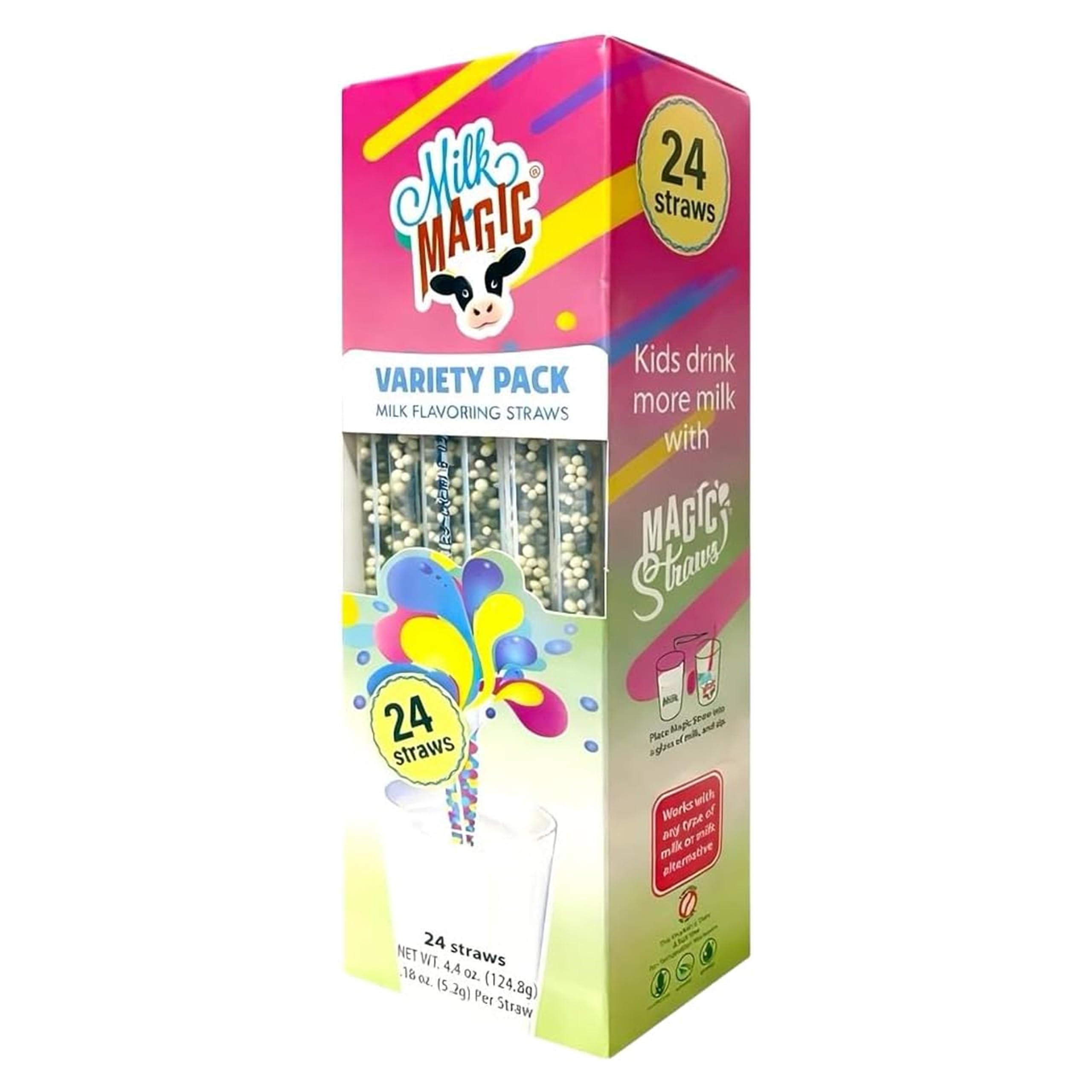 Amazon.com: Milk Magic Flavored Straws | 24 Pack Variety | Vanilla
