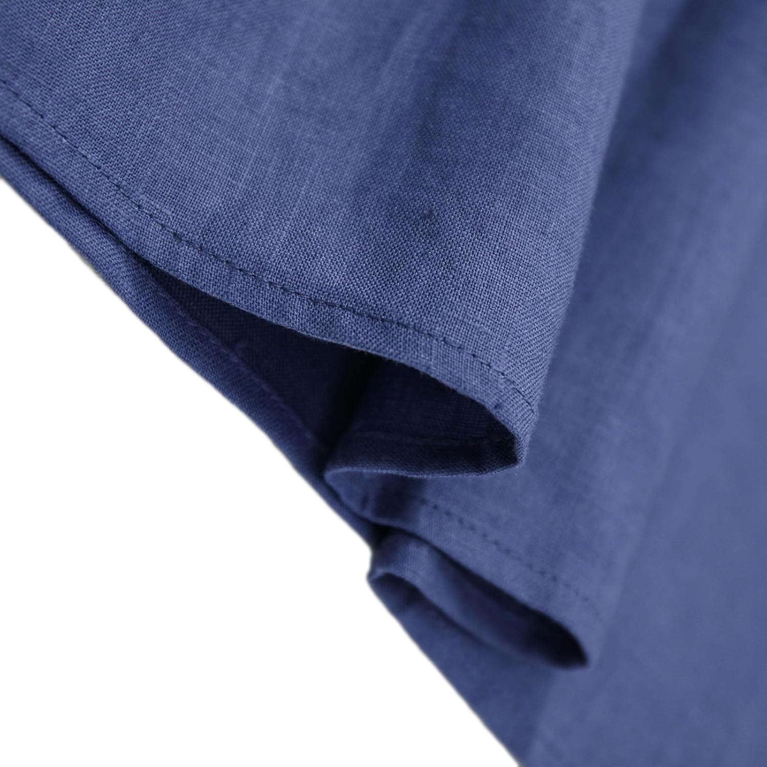 Amazhiyu Womens Pure Linen Summer V Neck Midi Spaghetti Strap Slip Dress with Pockets - Image 4