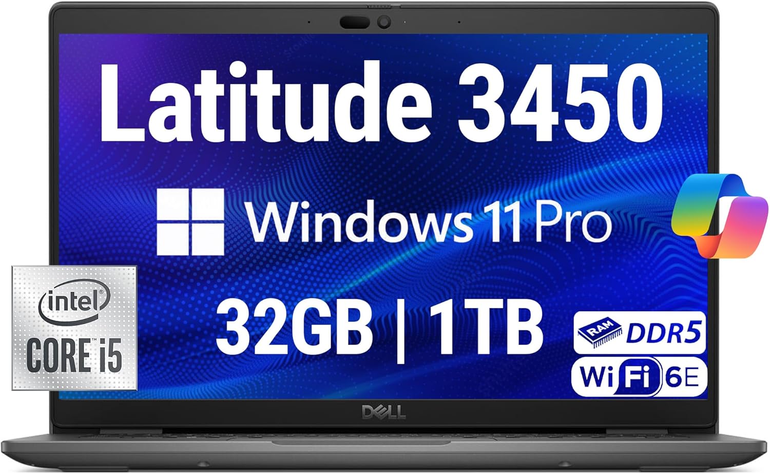 Dell Latitude 3450 3000 14" Business Laptop, Intel 10 Core i5-1335U (Beats i7-1270P), 32GB RAM, 1TB NVMe, WiFi 6E + BT, HD Webcam, RJ-45, Win 11 Pro -Gray