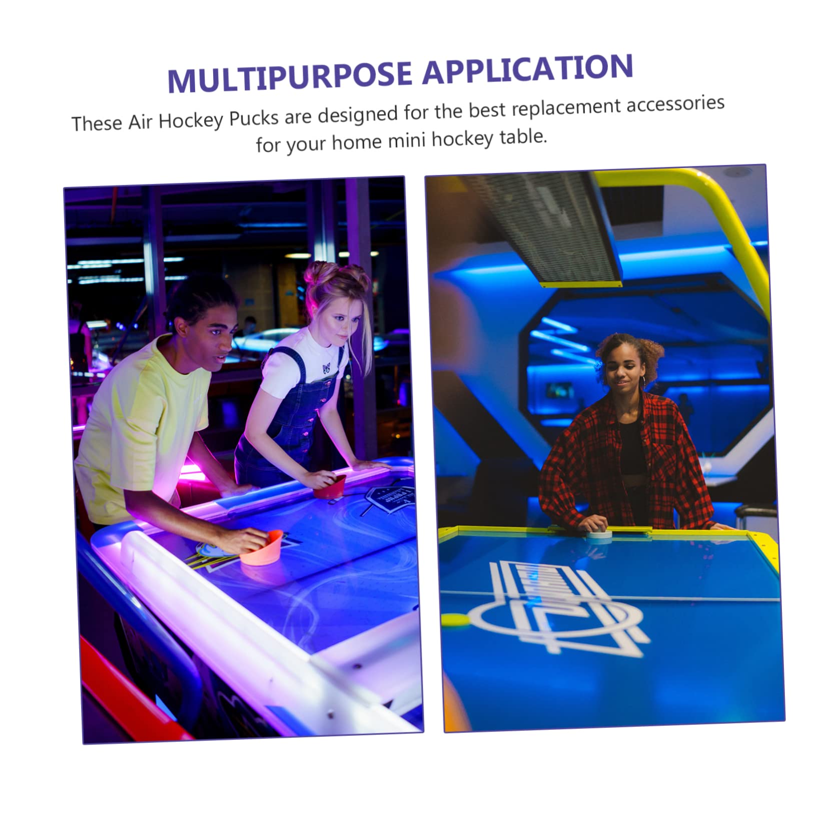 BESPORTBLE Plastic Air Hockey Pushers Pucks 96mm Toys Hockey Accessories for Family Entertainment Boys and Girls-Friendly