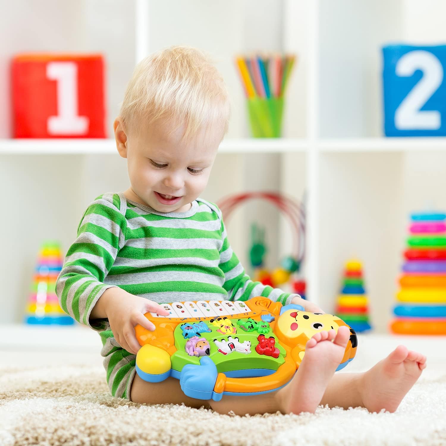 STEAM Life Baby Musical Toys - Light Up Baby Piano Baby Keyboard Toys - Toddler Piano with 8 Numbered Keys - Baby Toys for 0 3 6 12 18 Months Baby Boys & Girls (Baby Monkey Piano) : Toys & Games