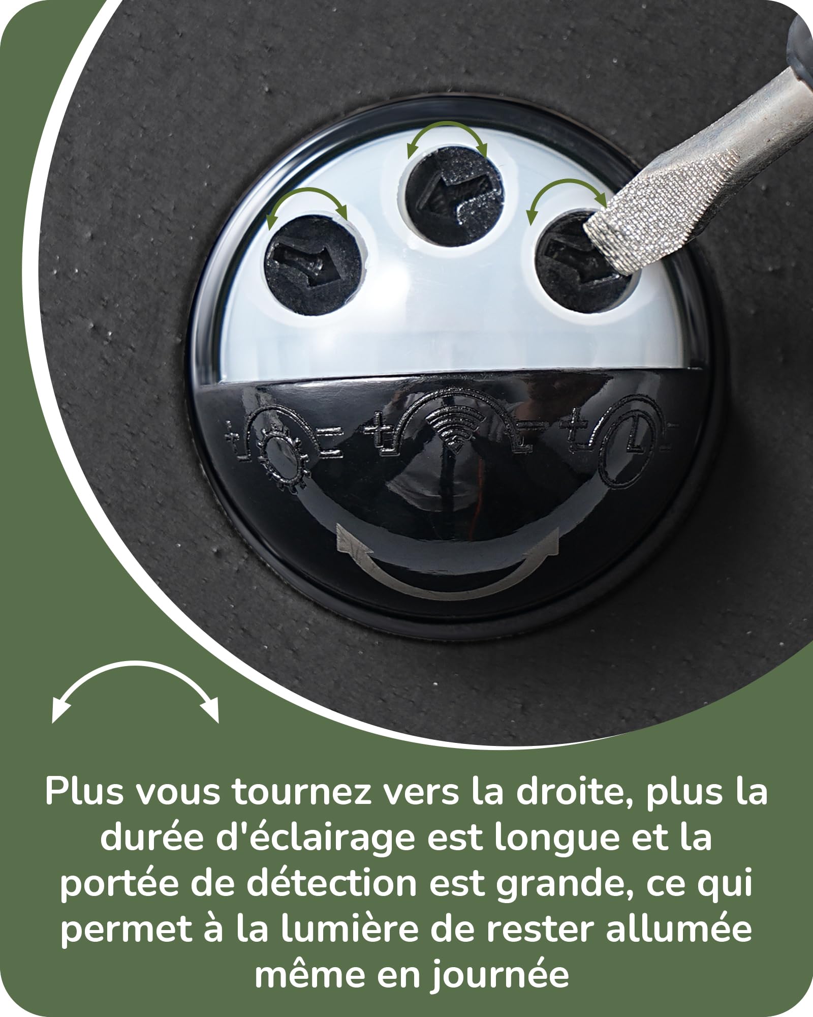 EDISHINE Applique Murale Extérieure, Détecteur Mouvement, E27, IP44, Noir