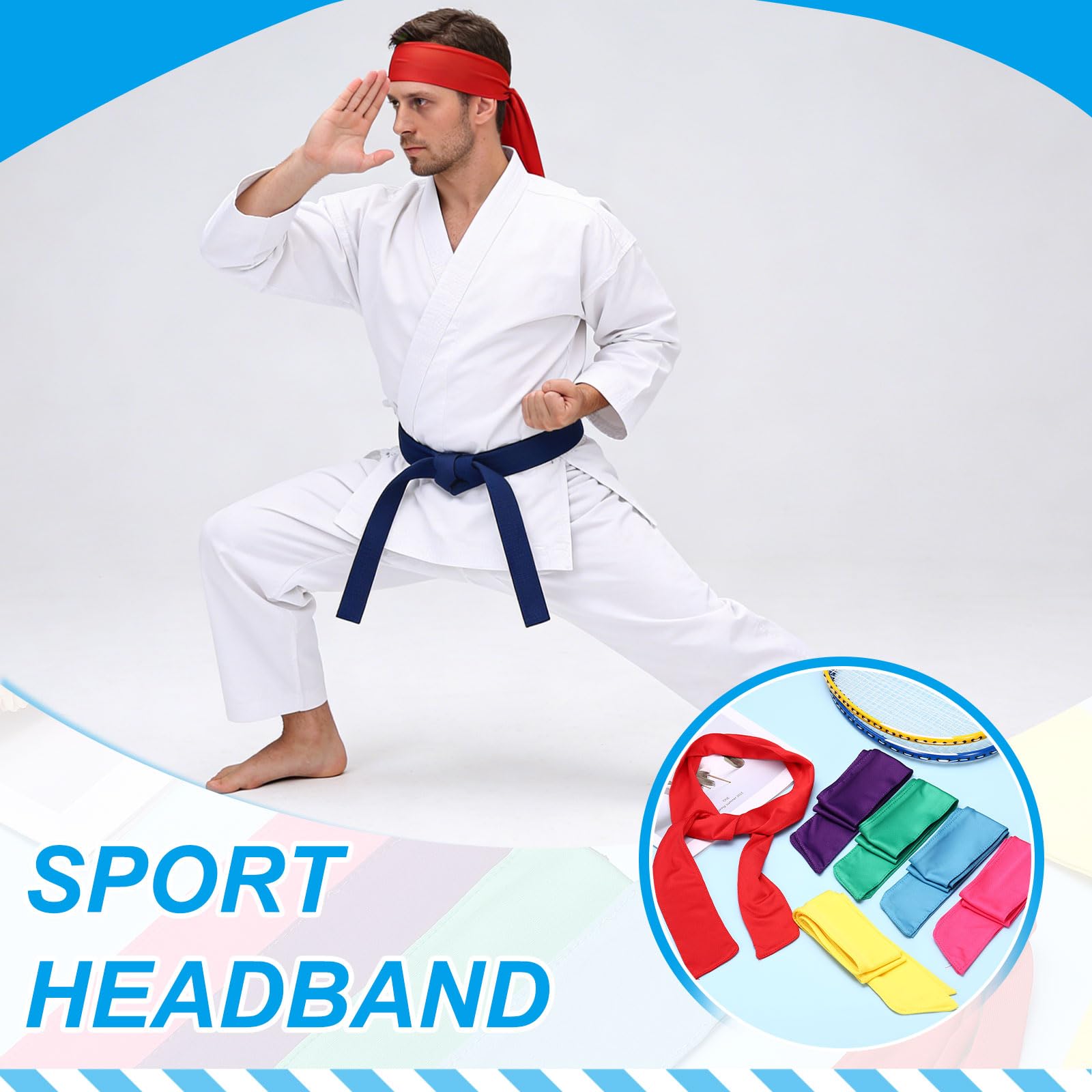 Fascia tergisudore per capelli da corsa, atletica, regolabile, antiscivolo, traspirante, adatta per (Tennis)