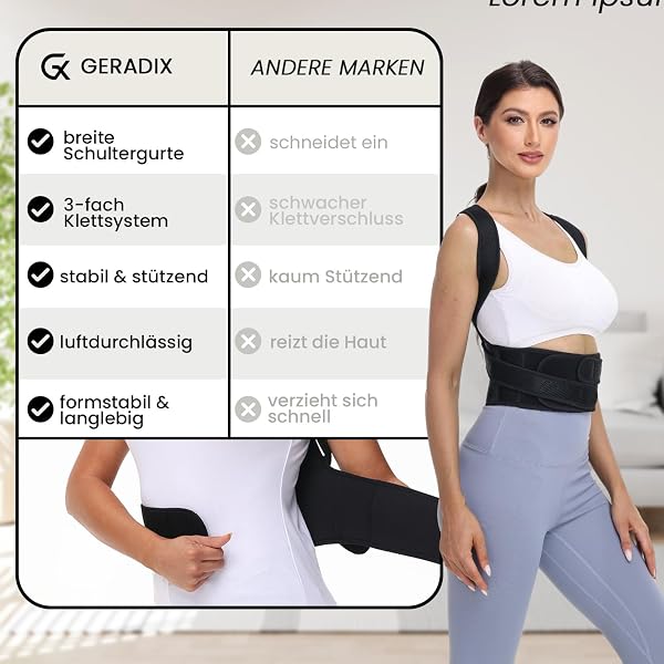 Haltungskorrektur Damen Herren Rückenstützgürtel Haltung Korrektur Gurt Back Posture Corrector Verstelbare Haltungstrainer Rückengurt für Schulter Nacken (L) - 3
