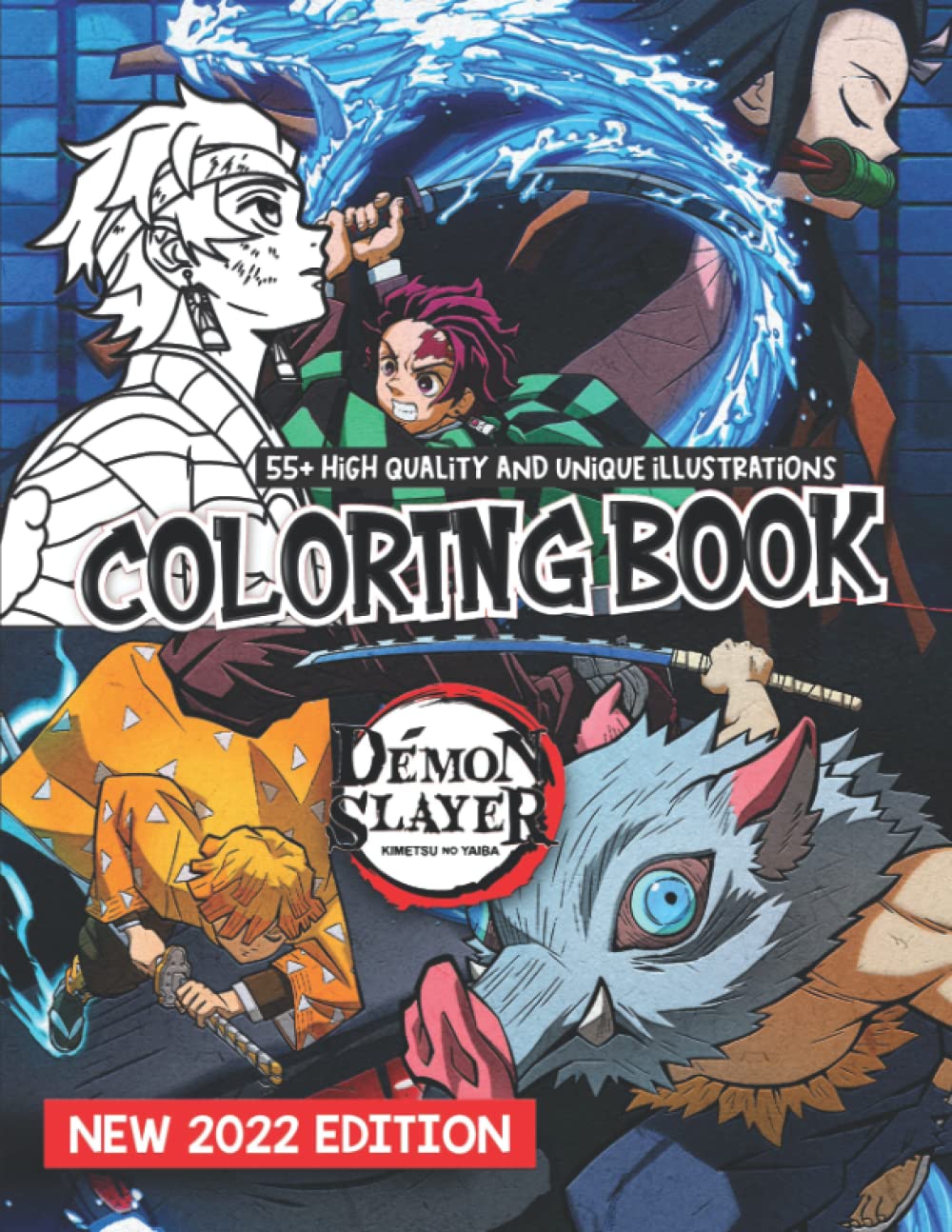 Buy Démon Slayer Anime Coloring Book: 55+ Coloring Pages Filled With ...