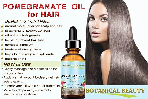 Miniatura 7 de Botanical Beauty Aceite de granada 100% puro y natural refinado aceite portador prensado en frío 1 fl oz 1.0 fl oz para cara, piel, cuerpo, cabello,