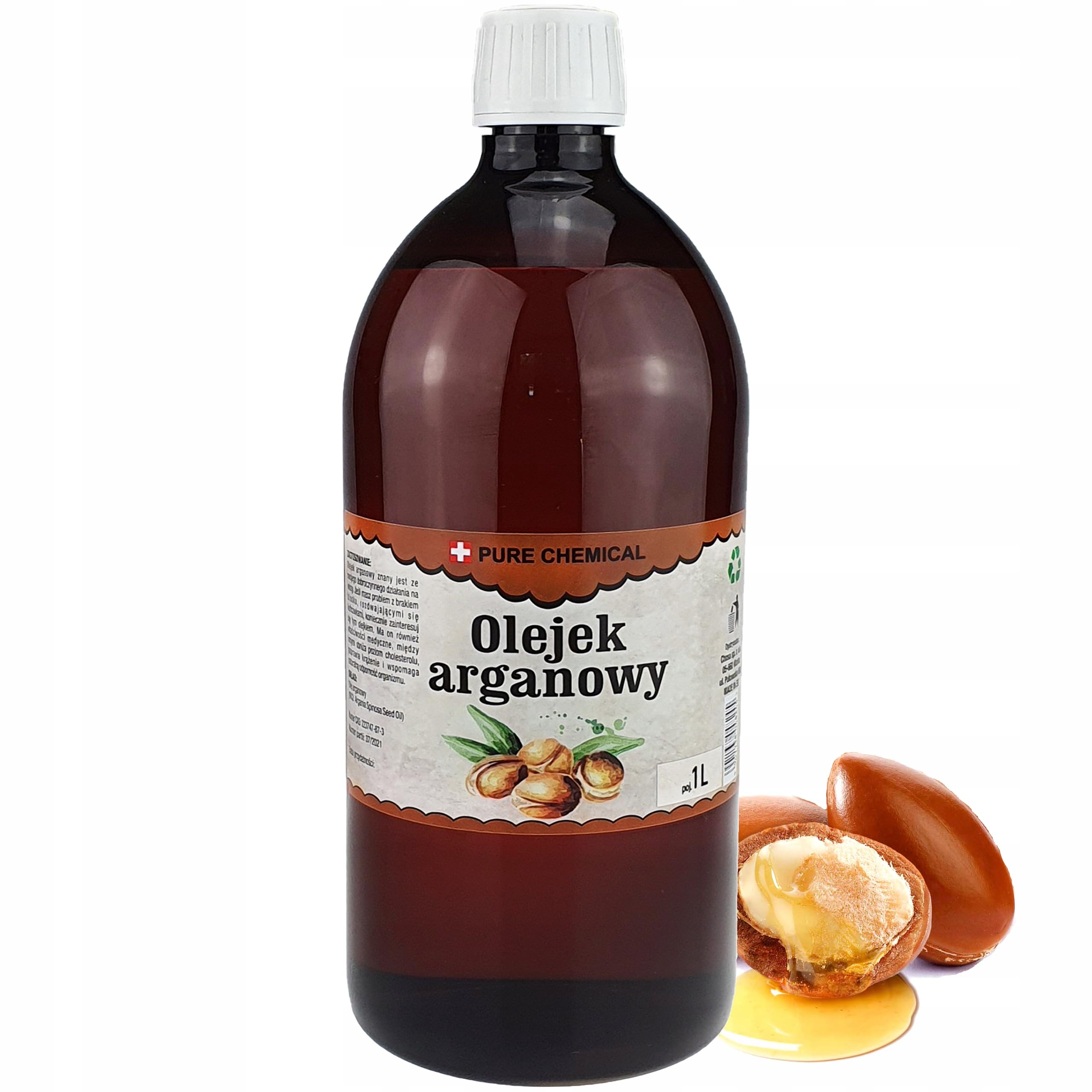 PURE CHEMICAL Olej Arganowy Do Włosów Maroko Nierafinowany Zimnotłoczony 1L