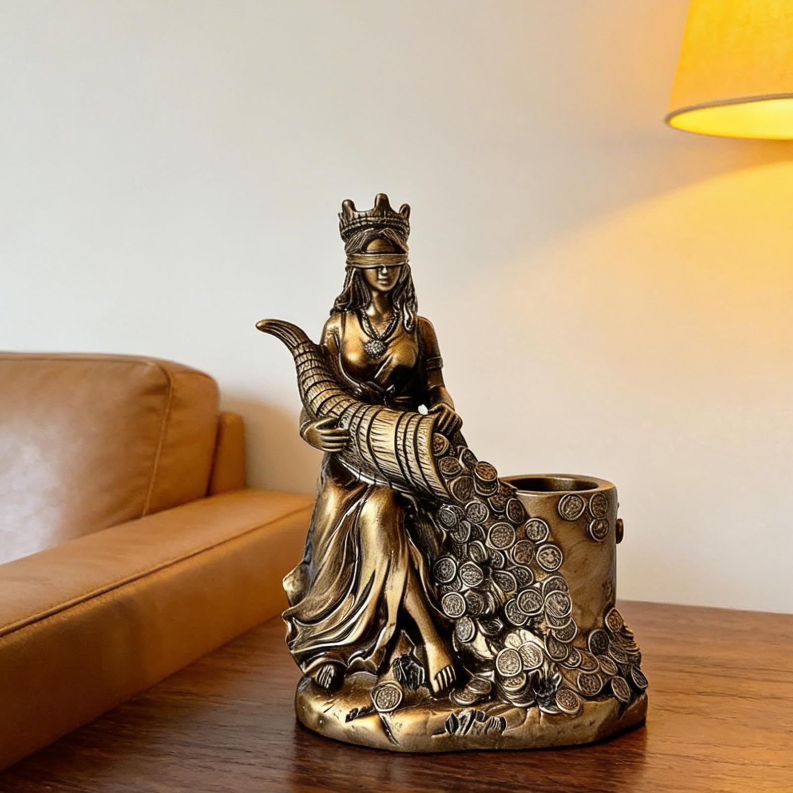Estatua genérica de la de la riqueza – Titular de la pluma de la estatua de resina decoración,Escultura para decoración de interiores | para casa, estudio, oficina, entrada, mesa