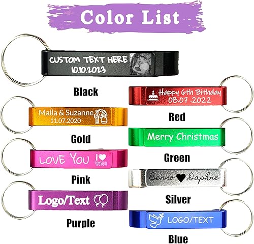 Miniatura 3 de WINSD Llavero personalizado para abrebotellas con bolsas de organza a granel personalizado grabado abrebotellas de cerveza con logotipo imagen de