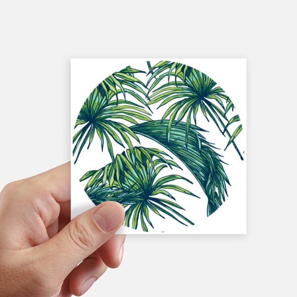 Autocollant carré de 10cm DIYthinker avec motif feuille verte et ciel pour valise et PC