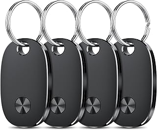 Air Tags-4 Pack, Bluetooth Tracker Works with Apple Find My APP (iOS Only), Keys Finder and Item Locator for Luggage, Backpack, Suitcases, Replaceable Battery, IP67 Waterproof Tracking Tag
