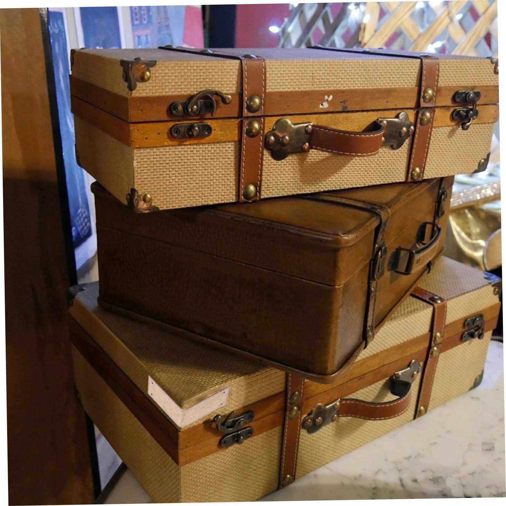 VILLCASE 4pcs Copper Corner Protector Brass Fasteners Right Angle Connector Bracket for Furniture