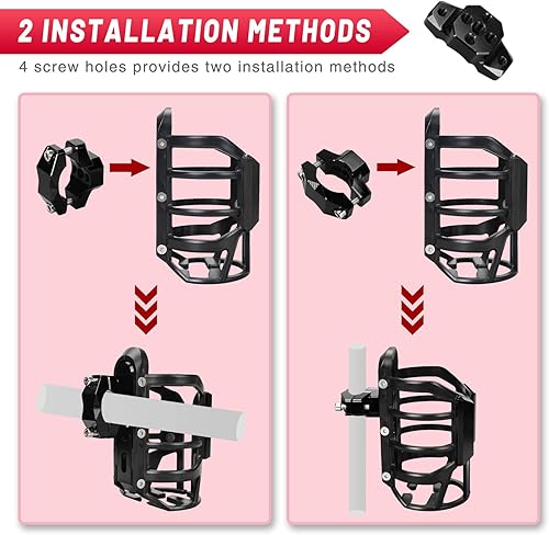 Miniatura 5 de Portavasos para bicicleta, aleación de aluminio, con carcasa de plástico elástico, tornillos de acero inoxidable para motocicleta, bicicleta, MTB,
