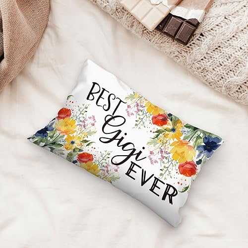 Miniatura 5 de Gigi - Fundas de almohada de 12 x 20 pulgadas, el mejor regalo floral de Gigi para abuela, Nana Gigi, funda de almohada para Navidad, cumpleaños,
