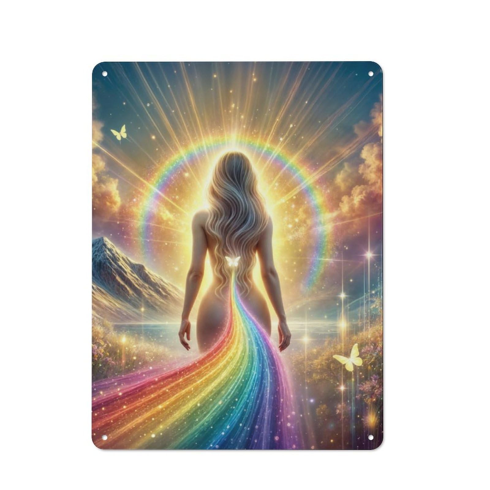 Metal Plaque 40x30cm with Leading The Rainbow for Pub Or Café, Rustic Decor, for Garage, Workshop And Man Cave Decoration