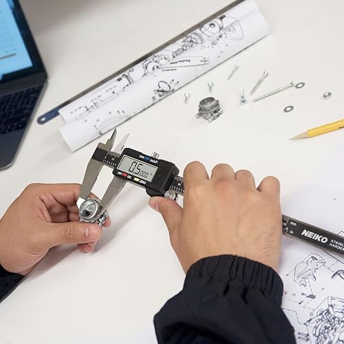 Miniatura 7 de NEIKO 01407A - Calibrador digital electrónico 0-6 pulgadas Construcción de acero inoxidable con pantalla LCD grande  Botón de cambio rápido para