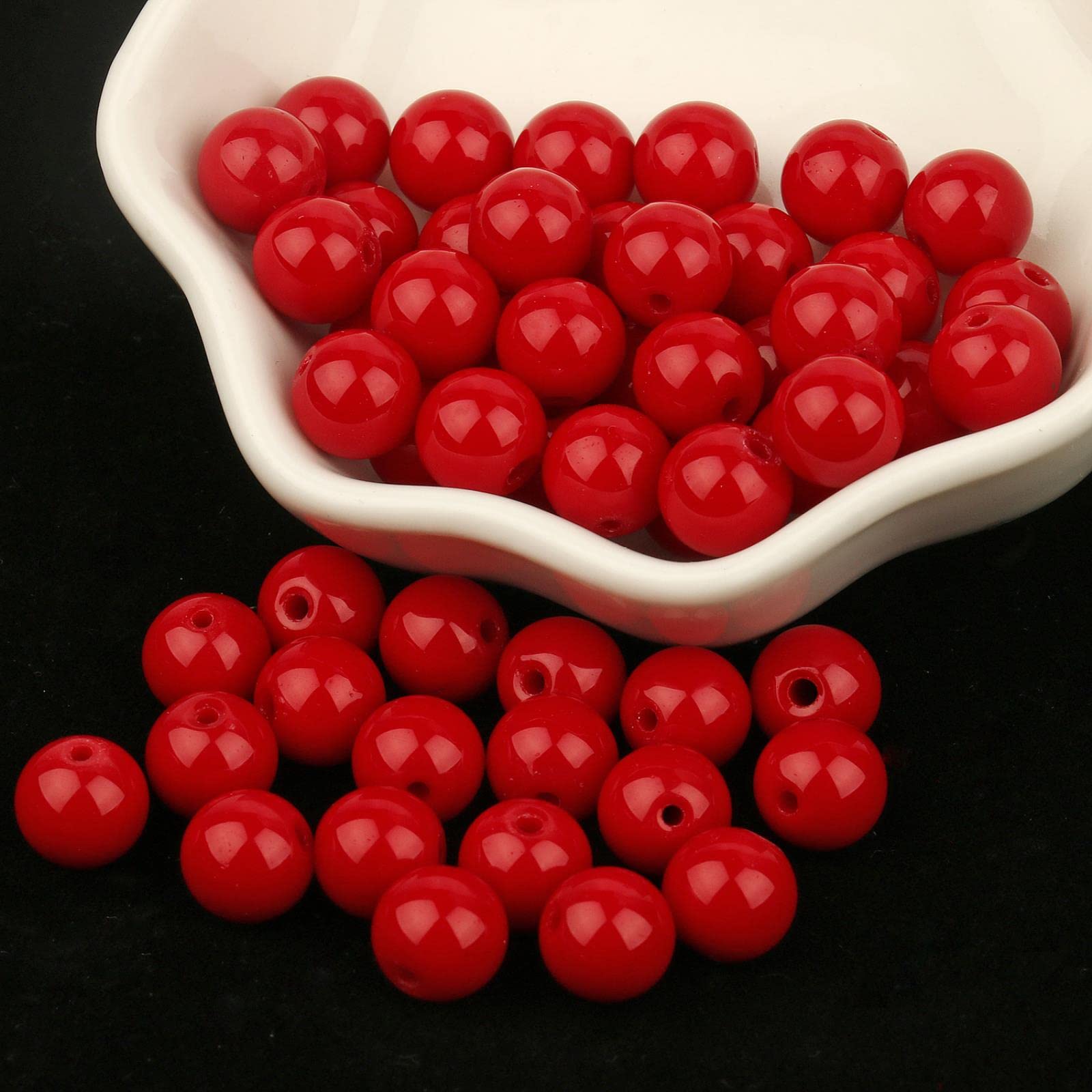Perles D'entretoise En Corail Naturel Rouge - 10mm, Forme Pépite, Pour Création De Bijoux Luxe