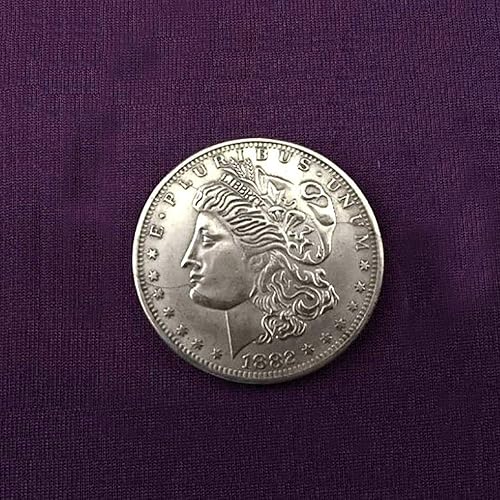 Miniatura 5 de Enjoyer tres monedas plegables Morgan Moneda Versión mágica Tricks moneda a través de la botella Magie Close Up Props Street Magic Gimmick