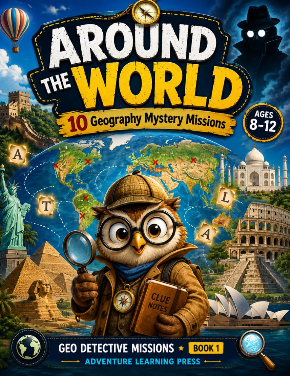 Around the World: 10 Geography Mystery Missions: A Geography Workbook for Kids Ages 8–12 (Geo Detective Missions)