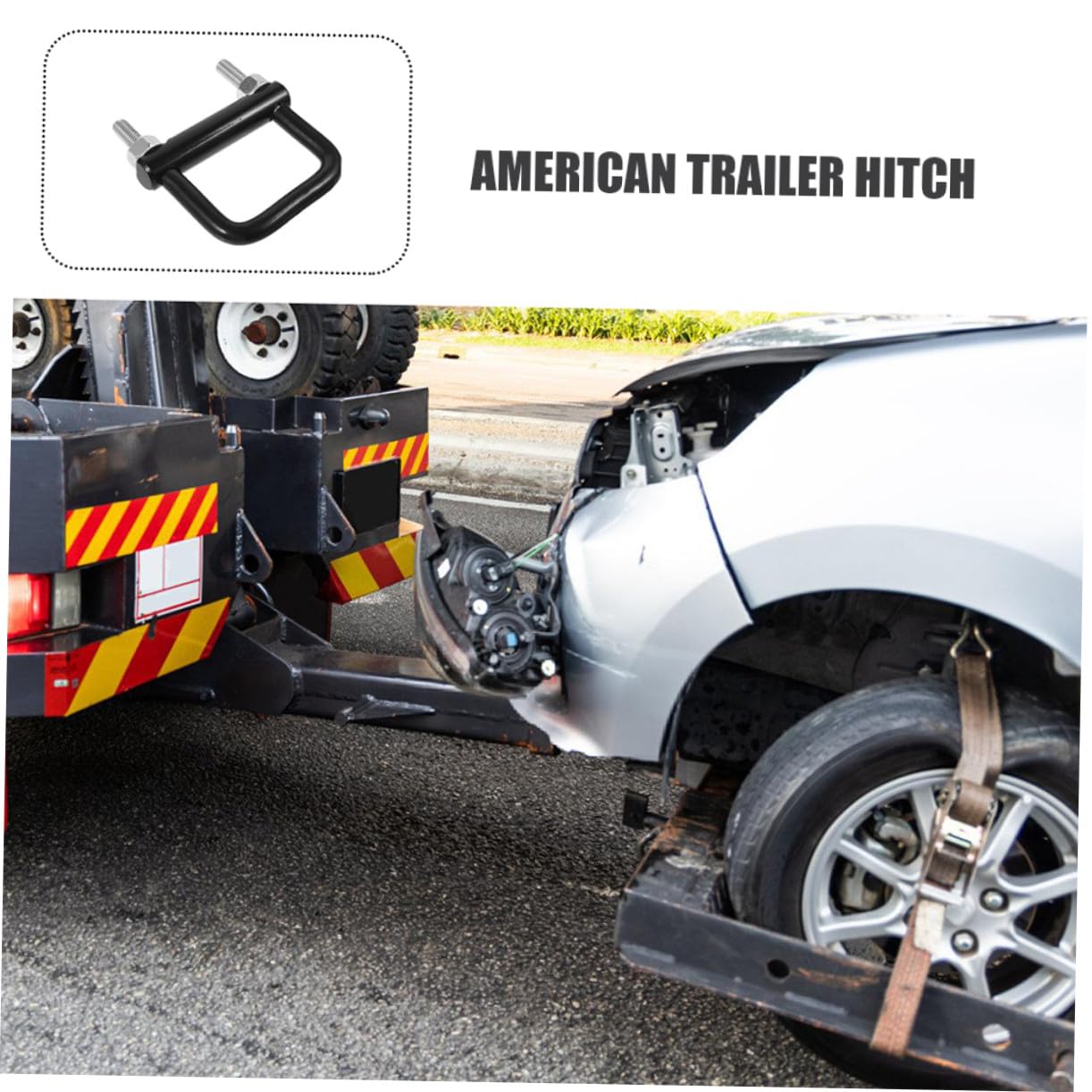Alipis 2piezas Grillete de Remolque de Metal Negro Resiste el Desgaste Abrazadera Tensora de Enganche Antitraqueteo Fijación de Acoplador de Remolque para Uso Seguro Carretera