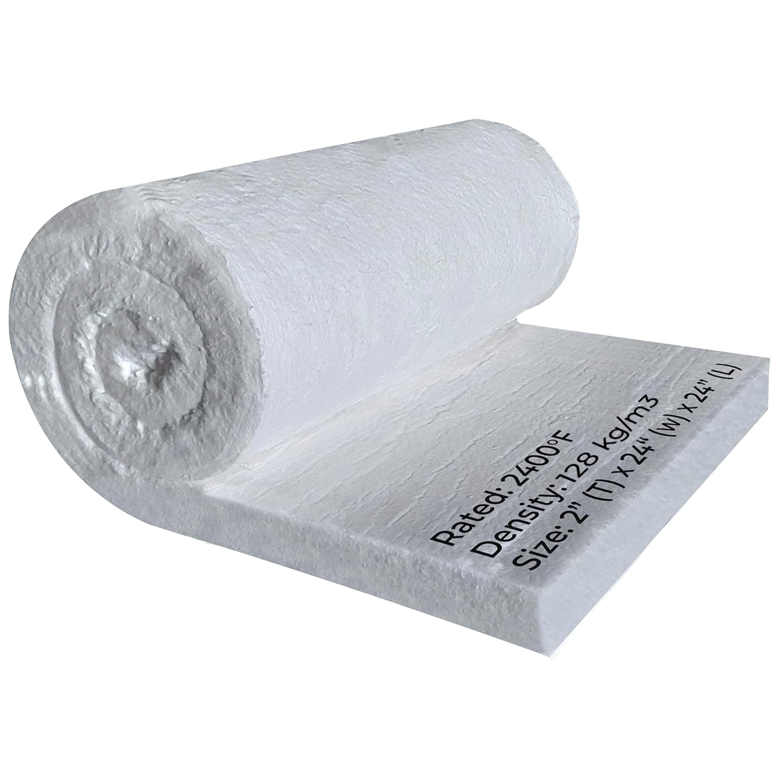 SONRET Ceramic Fiber Blanket 24"x24"x2" – 128 kg/m3 Density – 2400F Fiber Insulated Blanket for High Temperature Use – Easy to Cut Thermal Protection – for Pizza Oven, Furnaces, Chimneys – 1 Pcs-image-32