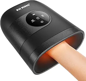FIT KING Hand Massager with Heat for Hand Massage and Arthritis Carpal Tunnel Finger Numbness Relief - Cordless & Portable & Touch Screen - Birthday Gifts for Women Men Parents