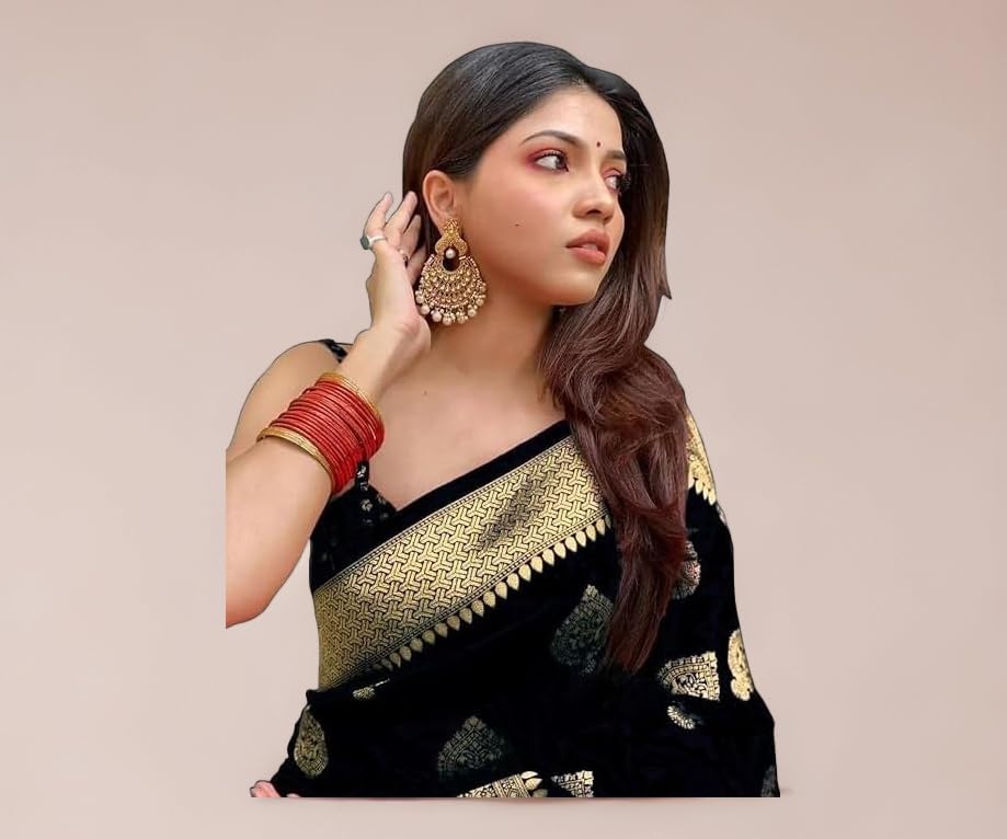 Women's Pure Kanjivaram Silk Saree Soft Design With Blouse Piece For Wedding (Pari122-51)