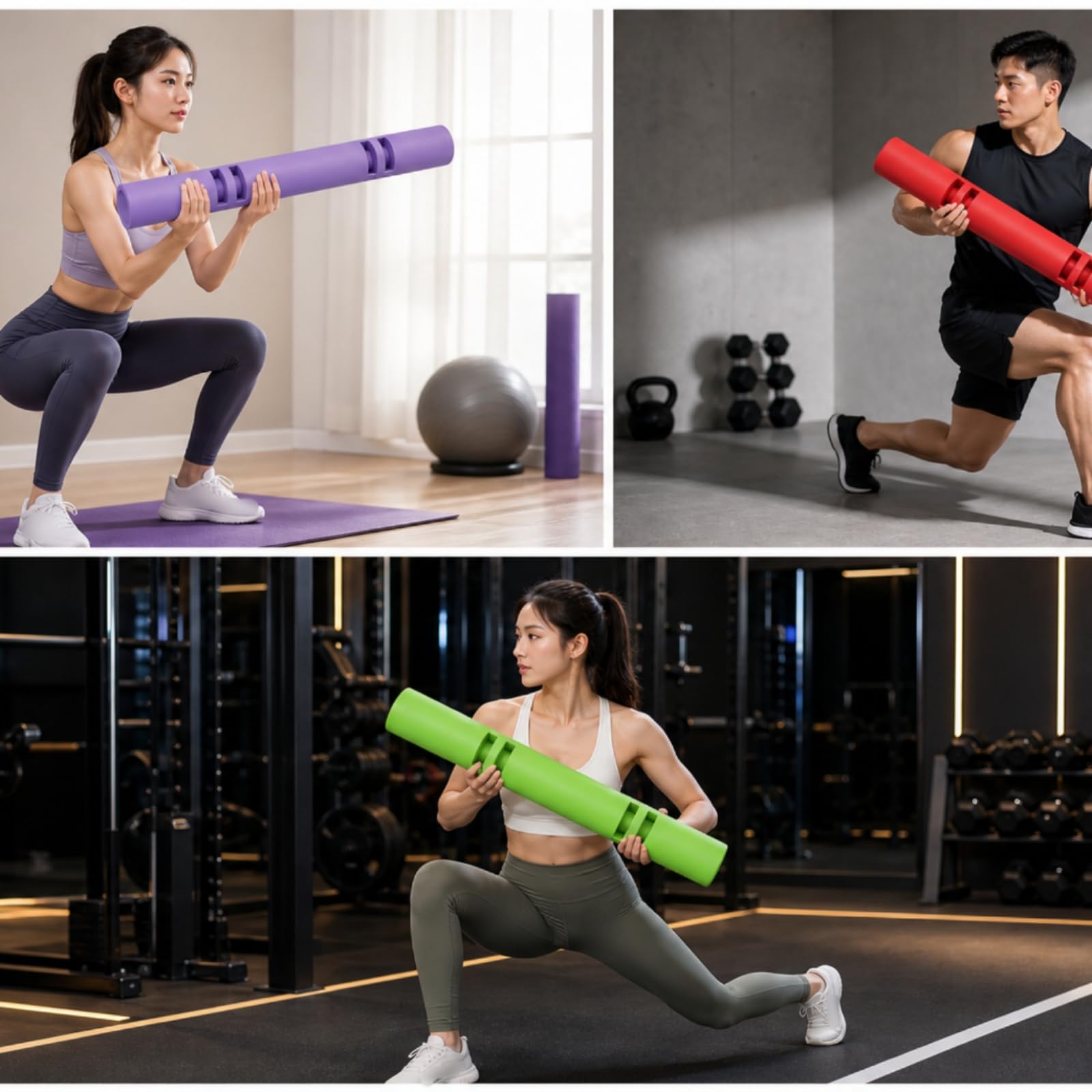 Amagogo Tubo Palestra Cilindro Allenamento Attrezzo Funzionale Barra Materiale Gomma Naturale Resistente Adatto per Atleti Appassionati Fitness Palestra Casa Studi Professionali
