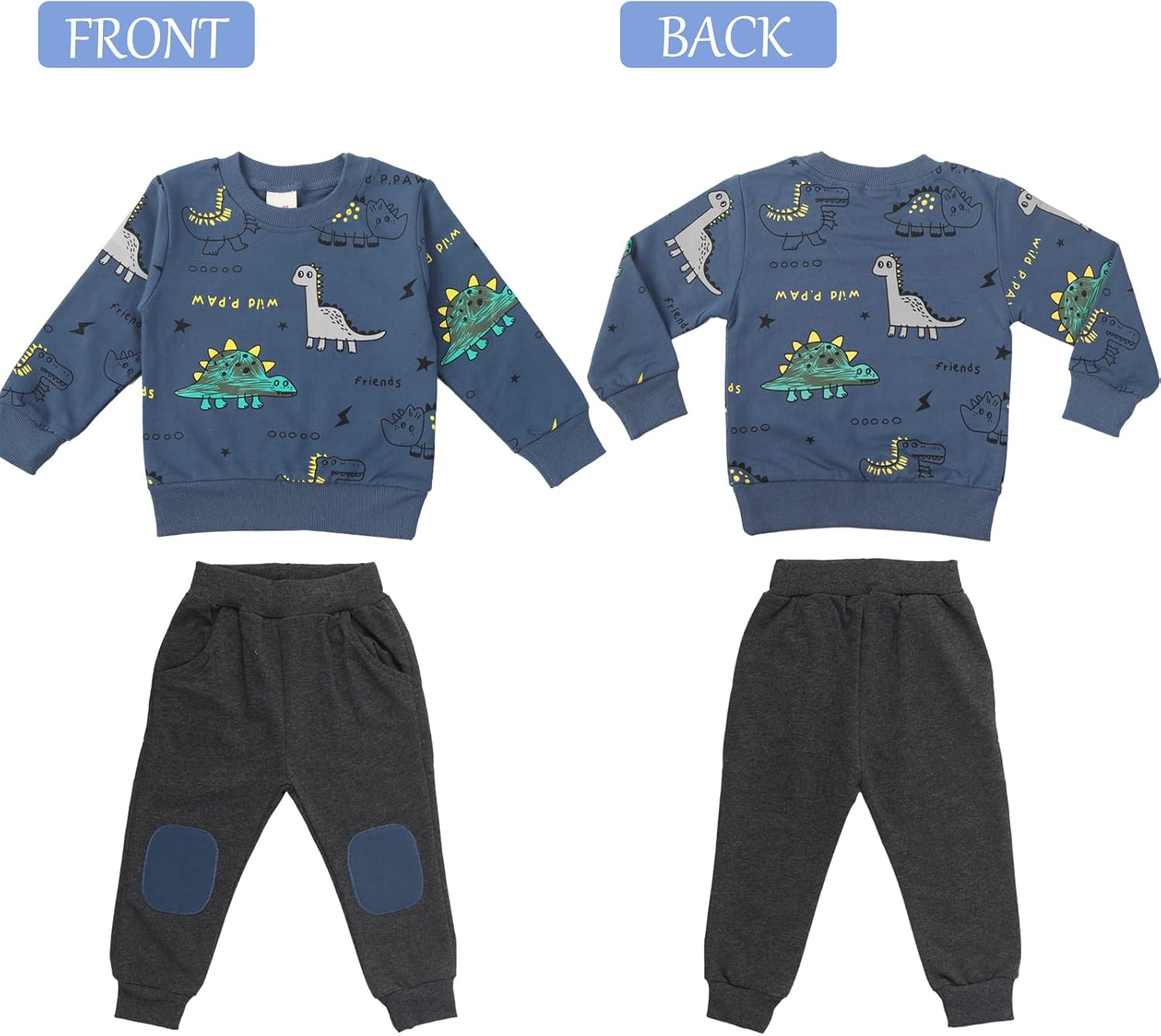 Boys Sweatsuit Set Toddler Boy Fall Winter Outfit Little Kids Long Sleeve Pullover Sweatshirt Pants 2 Pieces Set