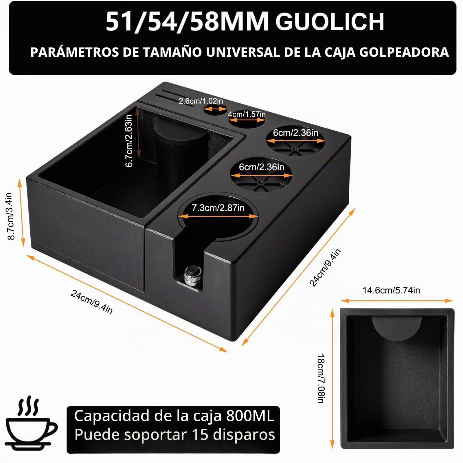 Estación de Tamping de 51-58mm, Tamper Station para Barista, Coffee Tamping Station Accesorios de Barista, Tamper Station Antideslizante,Soporte para Manipulación de Café,Accesorios Cafe