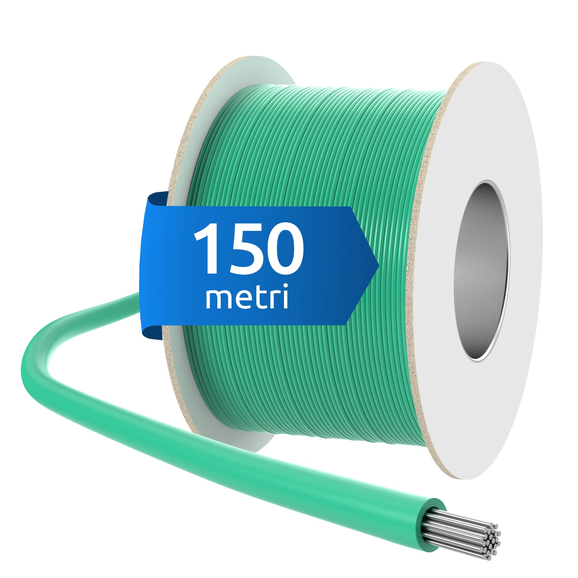 ECENCE Cavo Perimetrale per Robot Tagliaerba - 150m - Filo Perimetrale Universale Ø3,4mm, Sezione 1,17mm² - Compatibile con Gardena, Bosch, Husqvarna, Worx e altri