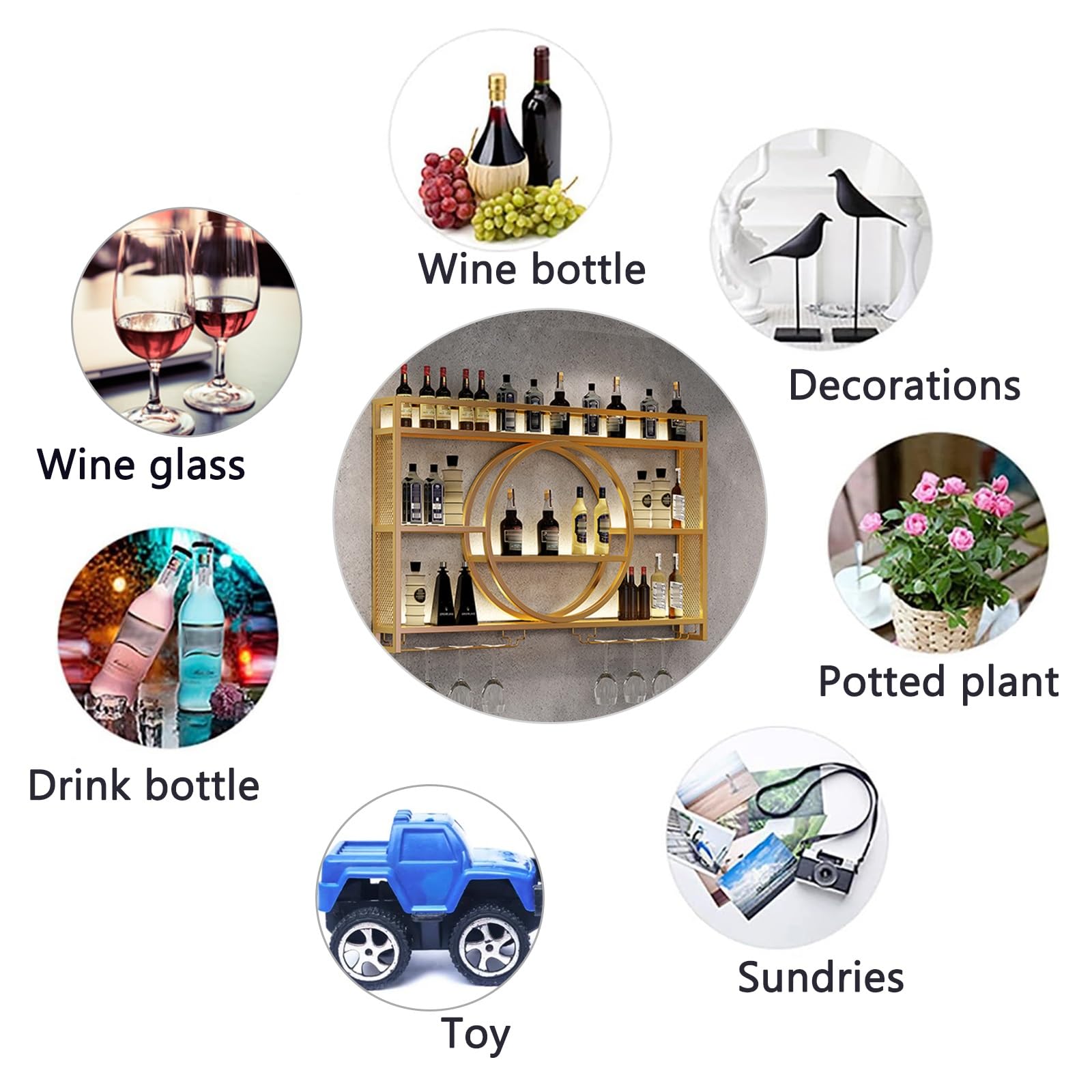 Amazon｜ワインラック ワインホルダー酒ラック酒 棚壁掛け式3段 吊り 