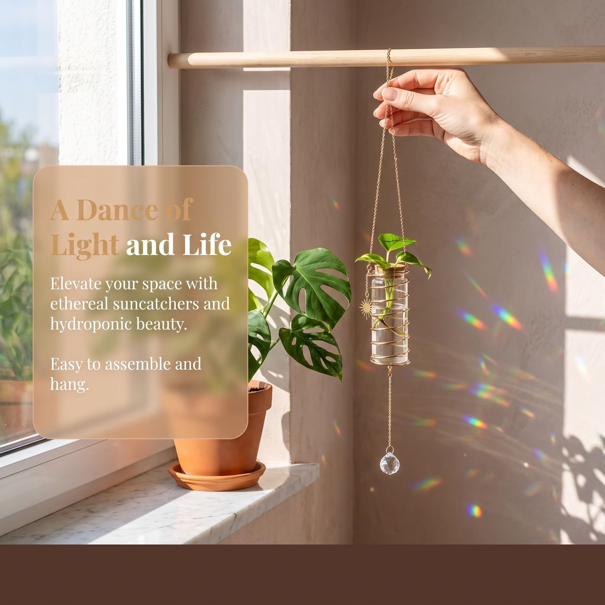 INOOMP Lot de 4 jardinières suspendues en Verre Transparent avec