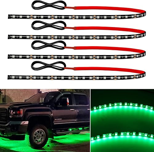 Miniatura 10 de Tira de luz LED de 12 V conectable de 24 pulgadas, tira de luces LED rojas para automóvil, carrito de golf, motocicleta, barco, gabinete, tira de