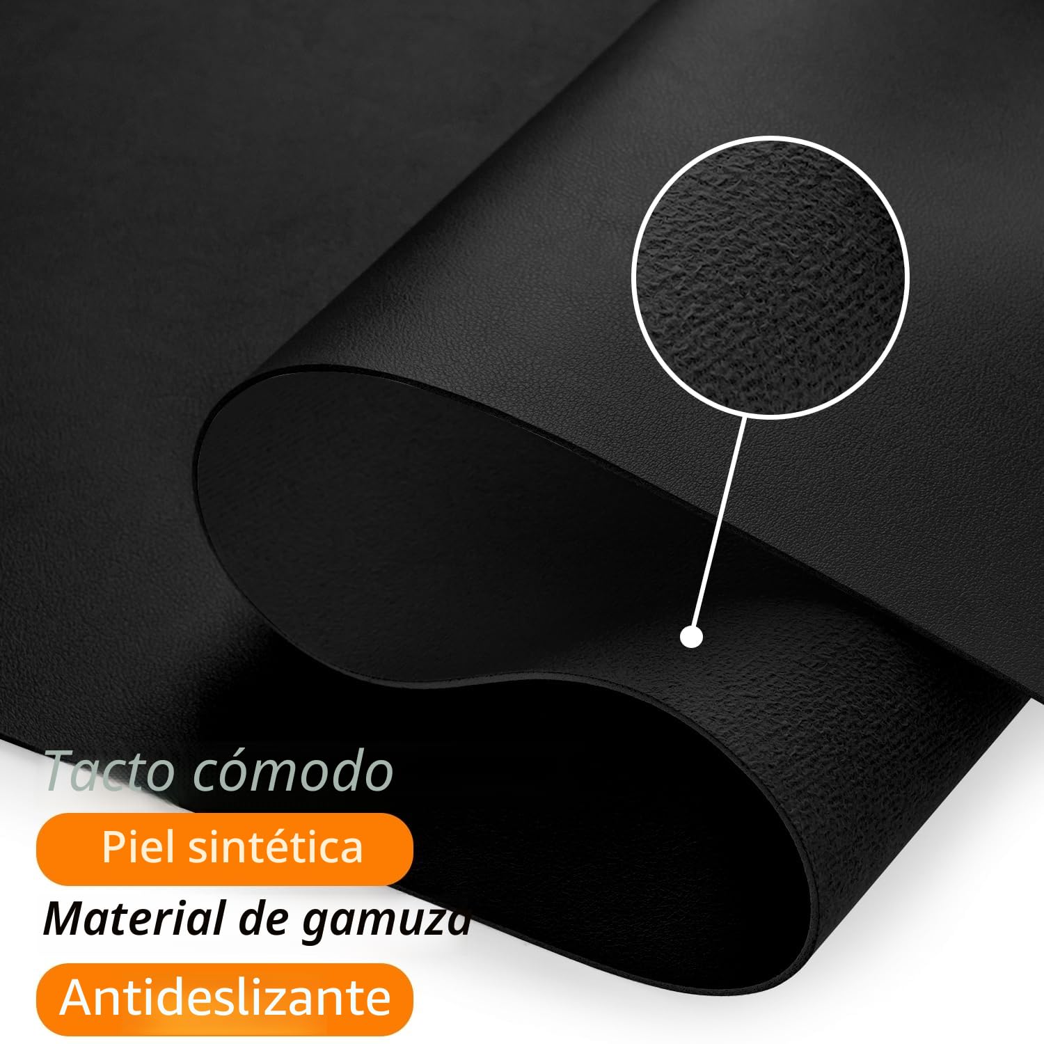 Niviy Alfombrilla Escritorio Negro Tapete Escritorio de Cuero PU Impermeable y Antideslizante Desk Mat Duradero Protector Mesa Escritorios para Oficina y Hogar 80x40cm