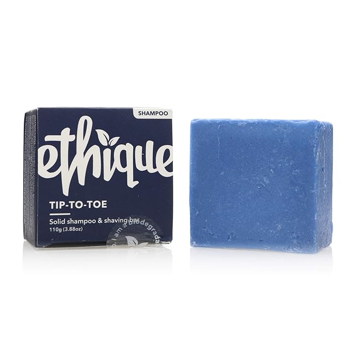 Ethique Solid Shampoo Bar and Shaving Bar - Natural, Eco-Friendly, Sustainable, Plastic Free - Tip to Toe, 3.88oz (Pack of 1, up to 80 uses)