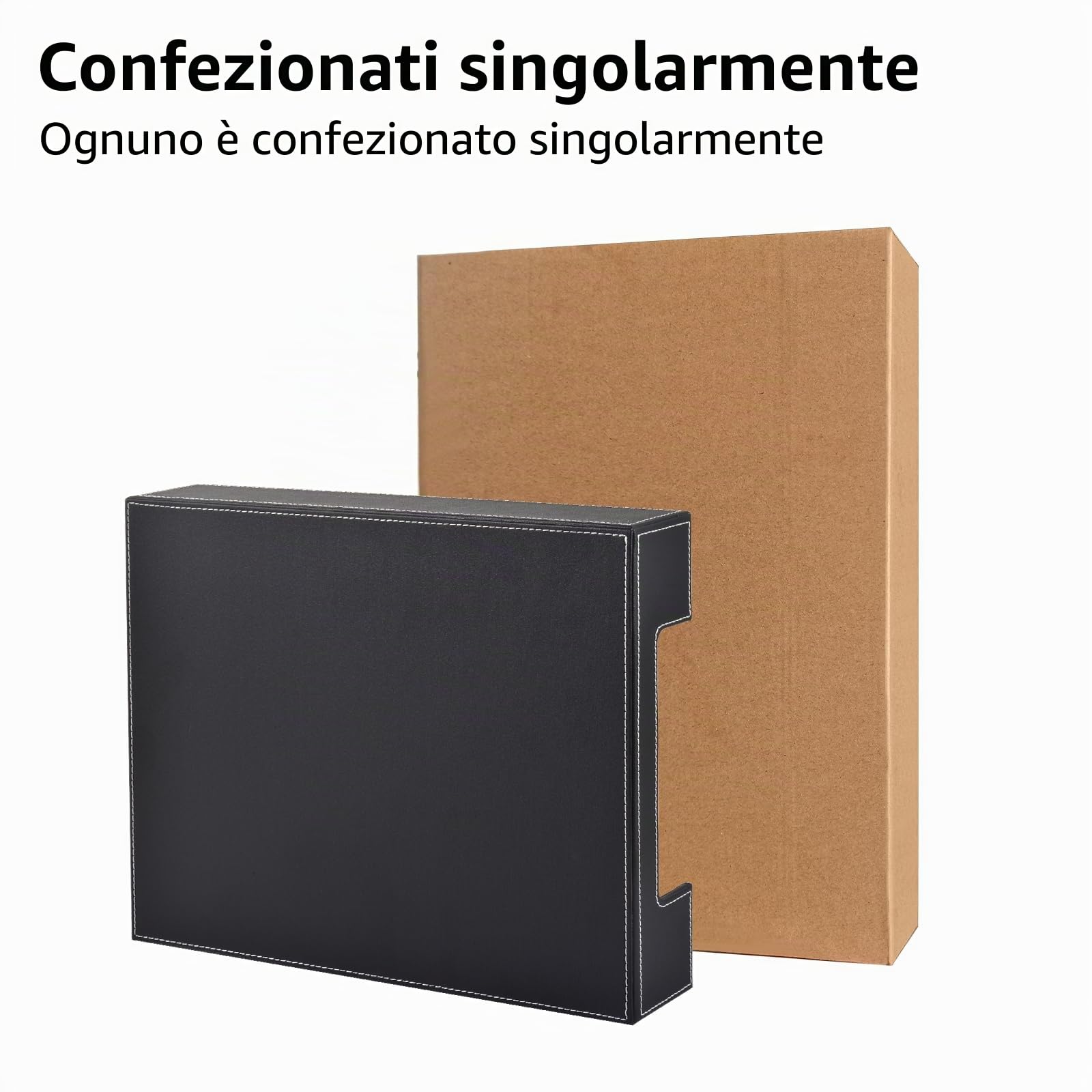 Vassoio per Lettere in Pelle, Organizer da Scrivania per Ufficio con Scomparti per Posta, Carta, Riviste, Gioielli, Cosmetici, Elegante Porta Lettere e Scatola Multiuso Impilabile per Desktop da