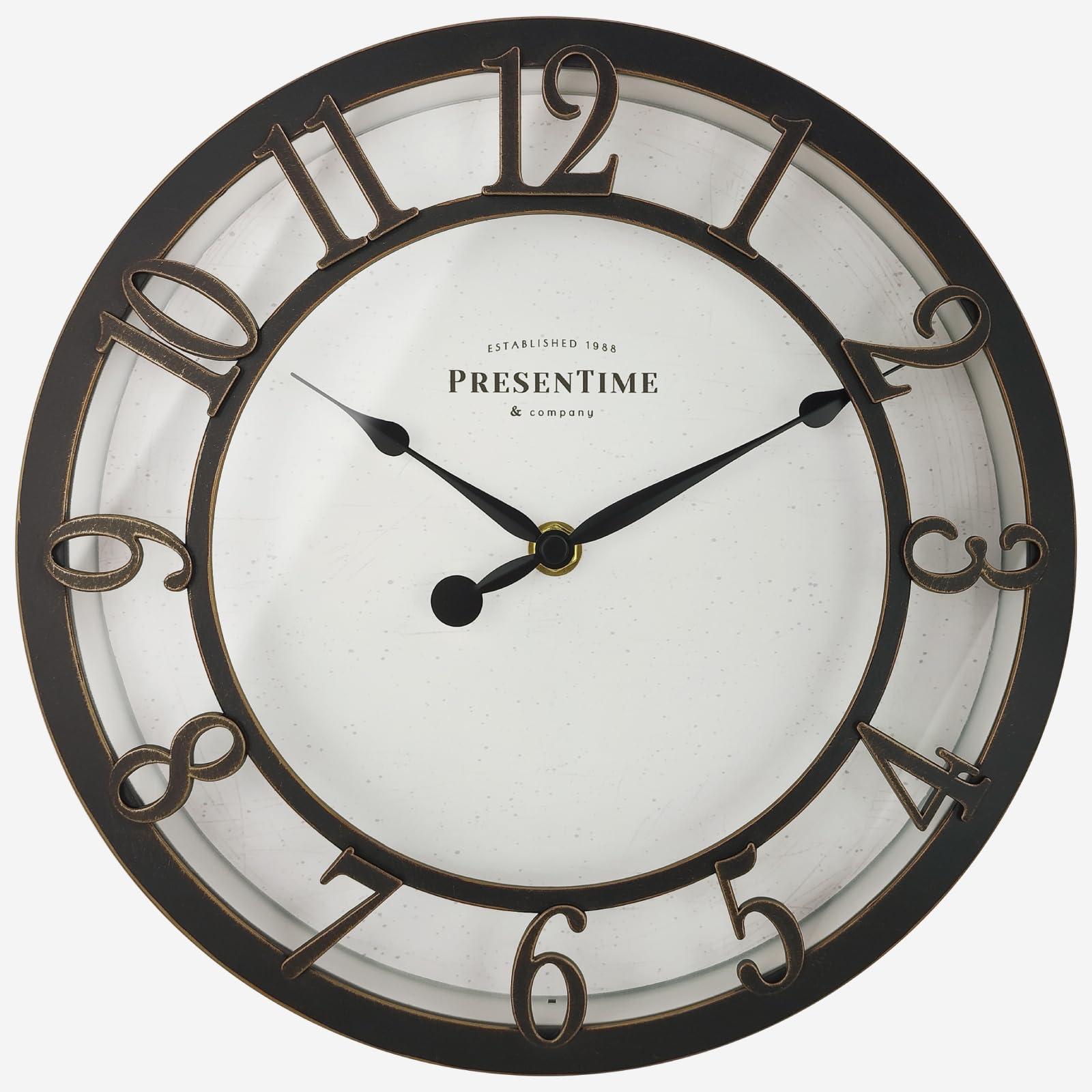 Horloge murale vintage silencieuse 25,4 cm rétro sans tic-tac