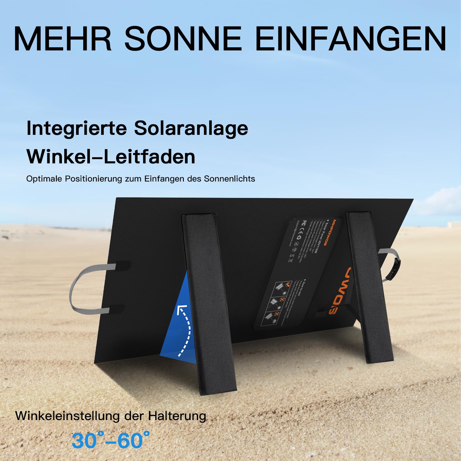 Panel solar portátil 110W Cargador solar, Panel solar plegable Kit impermeable IP67 con salida 20V, módulo de eficiencia 23,5% para estación de energía portátil, camping al aire libre