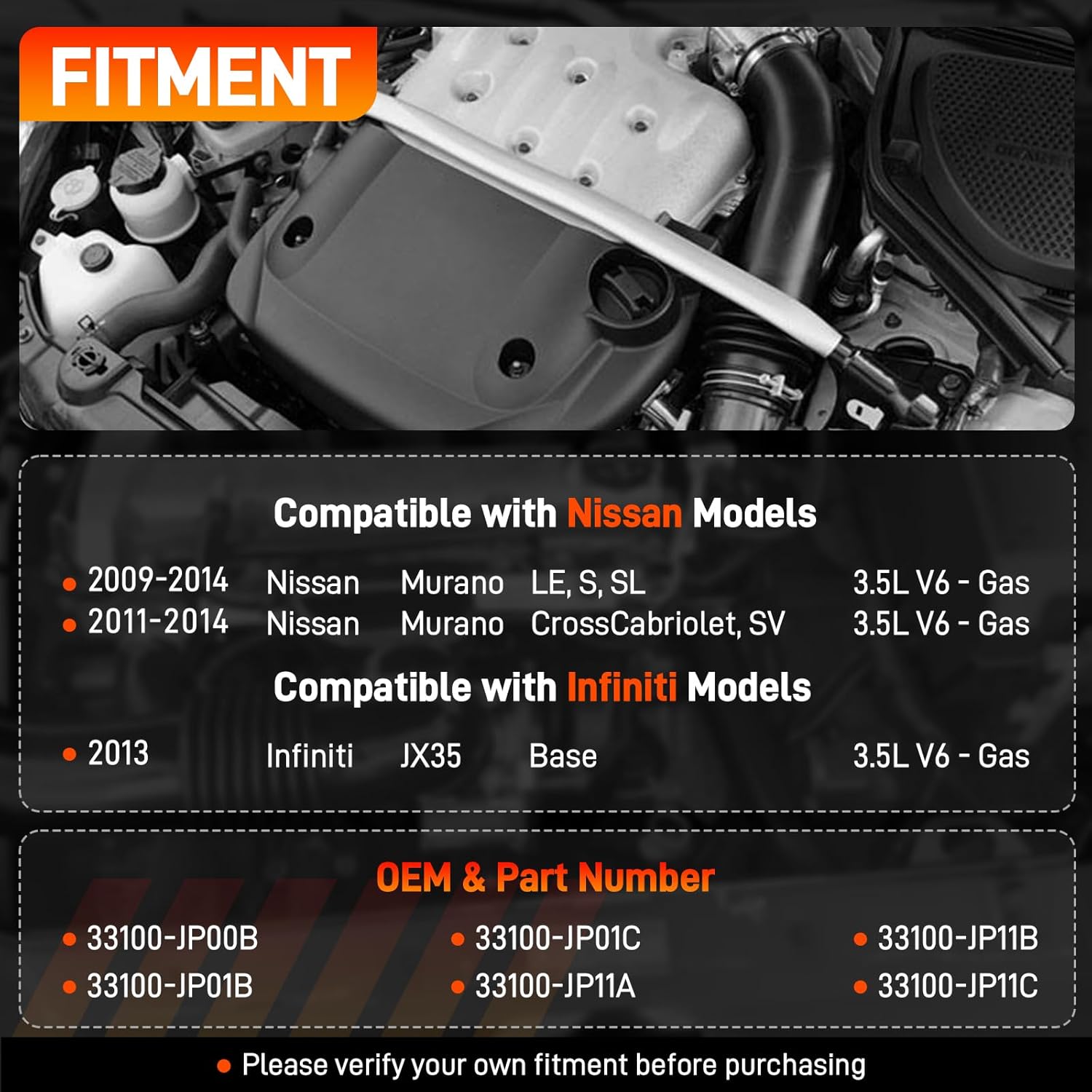 33100-JP11C New Transfer Case Assembly Compatible with Nissan Murano 2009-2014, Infiniti JX35 2013 3.5L V6 CVT AWD, Power Transfer Unit Replace# 33100-JP11A, 33100-JP01B, 33100-JP00B
