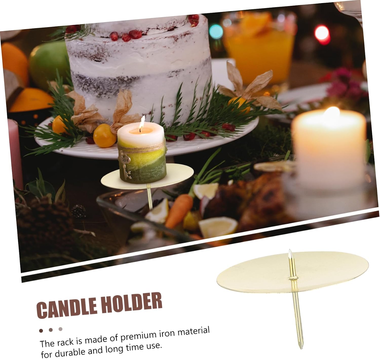 Halloween Metal Candle Fixator 10pcs Golden Wreath Candle Holders image 5