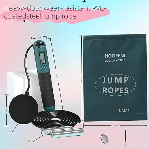 Miniatura 2 de Cordless Weighted Jump Rope with Counter Adjustable Ropeless Skipping Rope for Fitness, Indoor & Outdoor Jumping Rope for Men Women, Digital