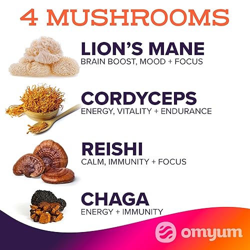 Miniatura 5 de OMYUM - Alternativa de café de hongos y cacao prémium (30 paquetes de una sola porción), mezcla orgánica con melena de león, reishi, cordyceps,
