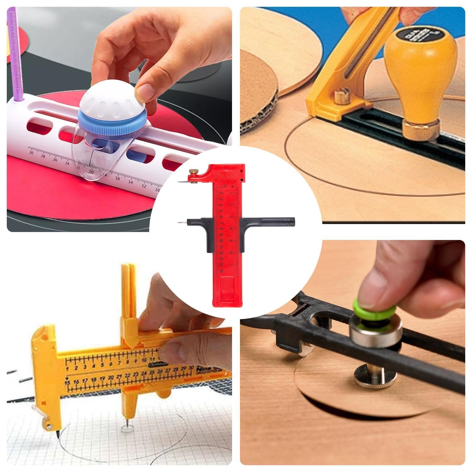 Taglierina Circolare Regolabile TKXJRY - Diametro 2-20 Cm, Con 2 Lame, Per Carta E Cartoncino Fai Da Te - Foto 4