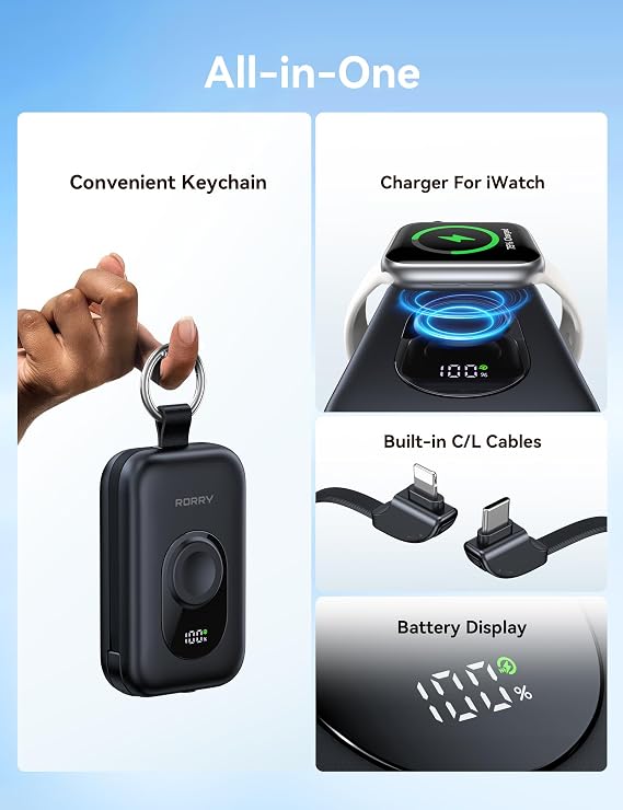 RORRY CharmGo Portable Charger, 20000mAh PD 30W Portable Charger Power Bank