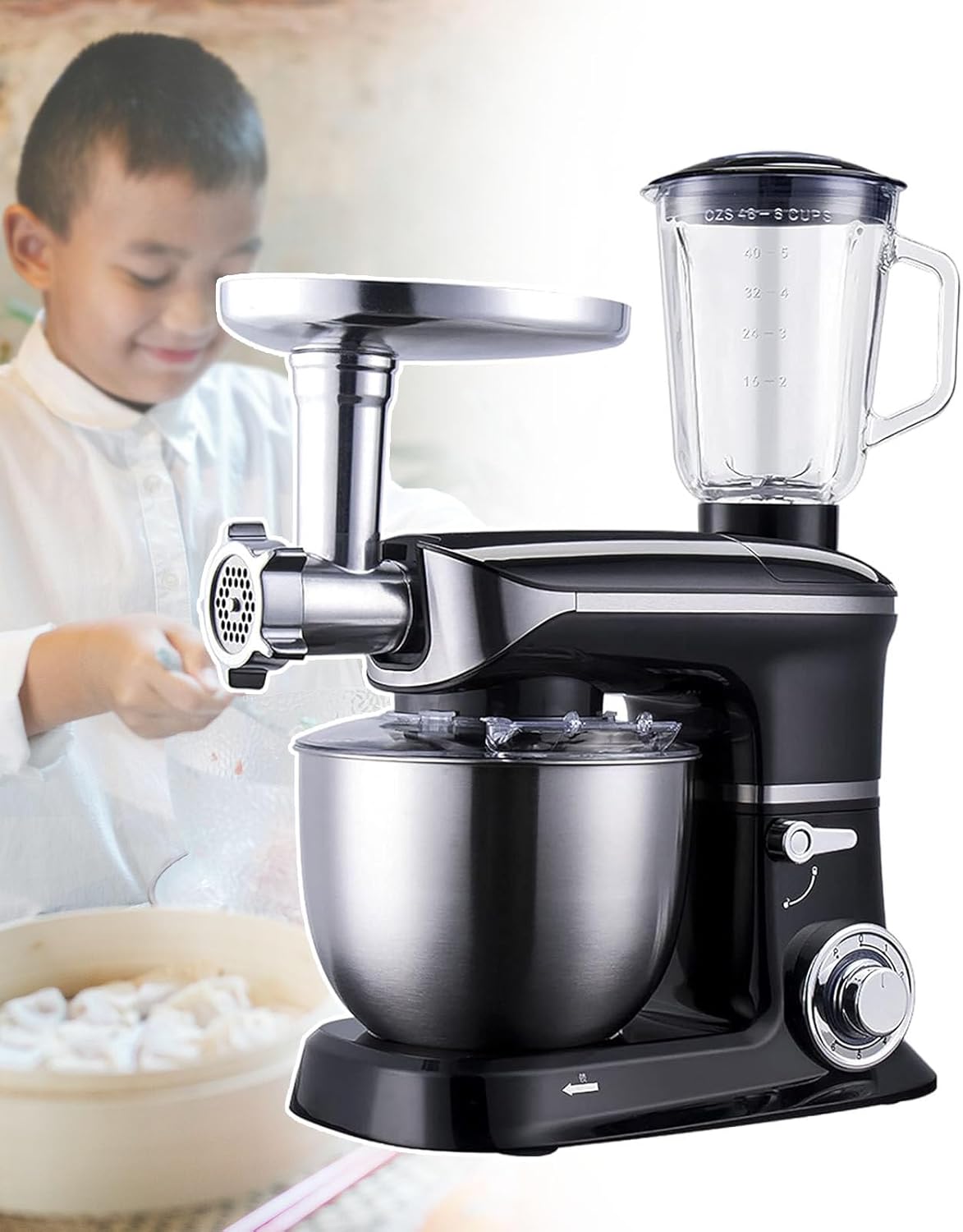 Large Capacity Mixer, Mixer for Home/Commercial Use, Large Capacity for Different Scenarios, for Birthday Parties, Team Building for Business,White,Black