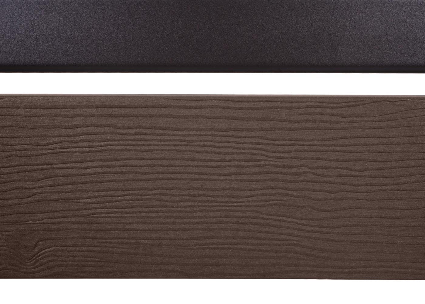 Alu Mülltonnen-Zaun HWC-K57, Erweiterungselement Mülltonnenverkleidung, Holzoptik erweiterbar 130x100x6cm - braun