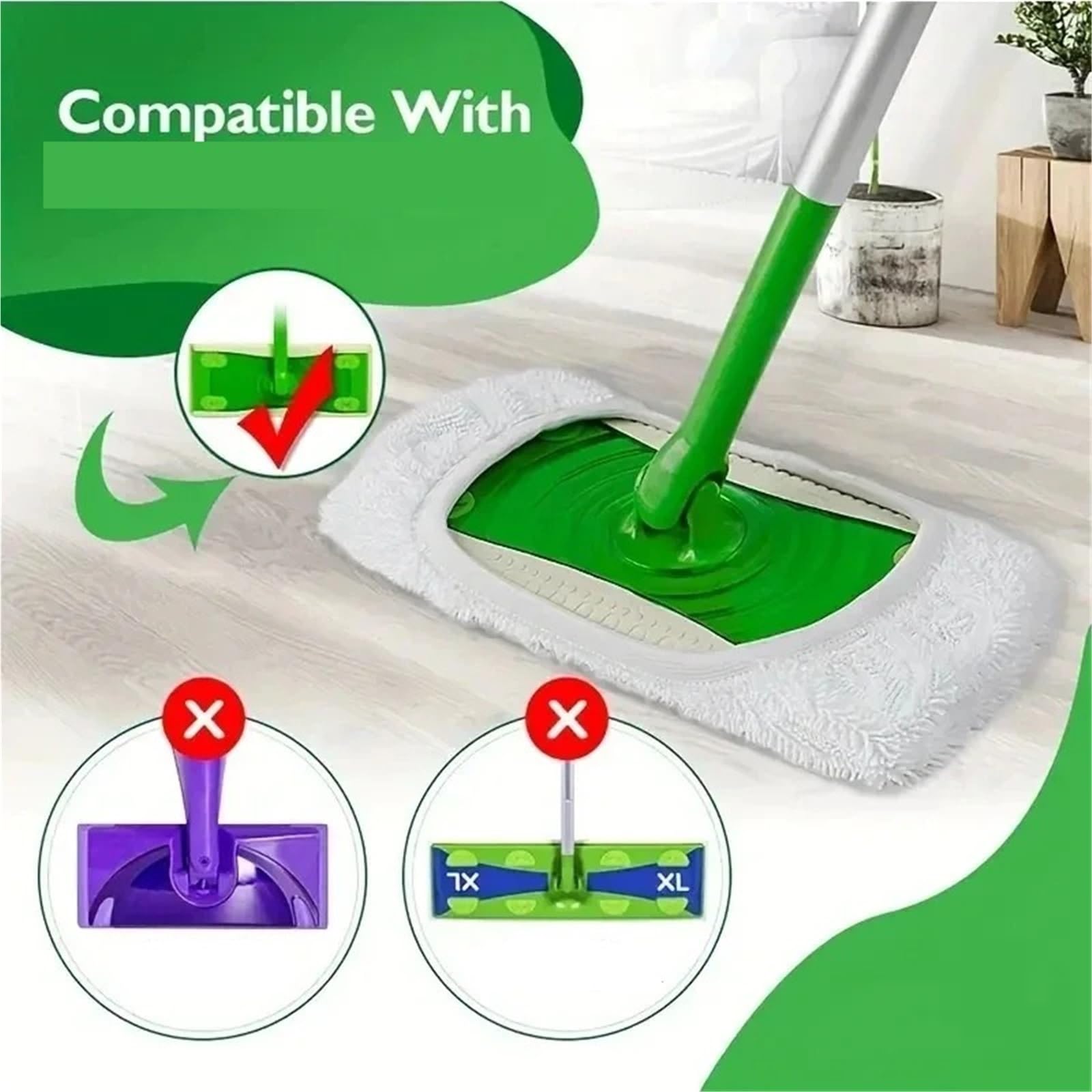 Almohadillas Trapeador Repuesto Repuesto De Mopa De Microfibra Lavable, 3/8/10/18/24 Unidades, Paño De Limpieza Plano(24Pcs)